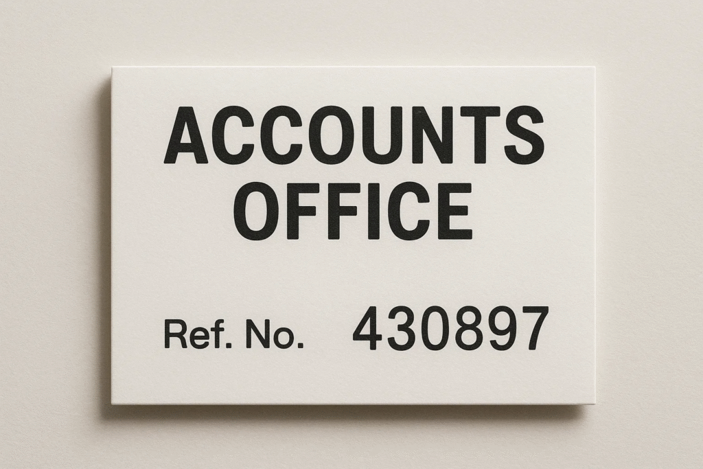 accounts office reference number